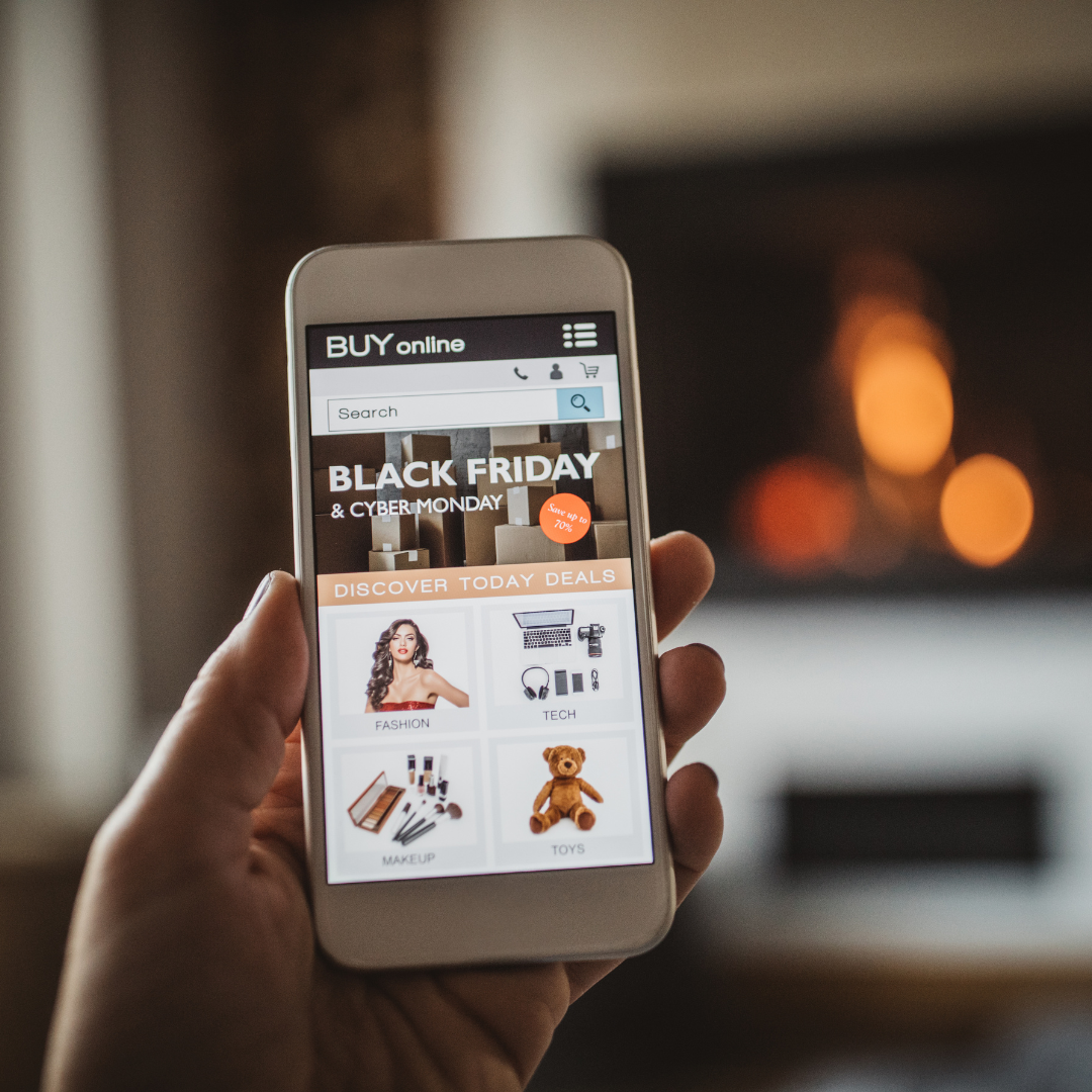 woman hand holding mobile phone and shopping online